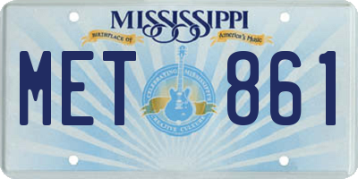 MS license plate MET861