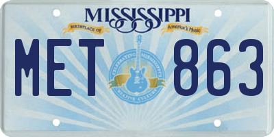 MS license plate MET863