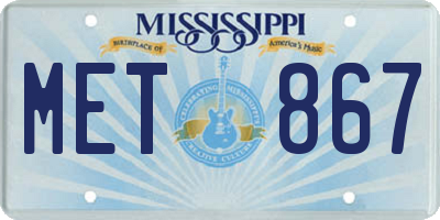 MS license plate MET867