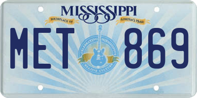 MS license plate MET869