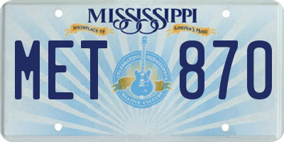 MS license plate MET870