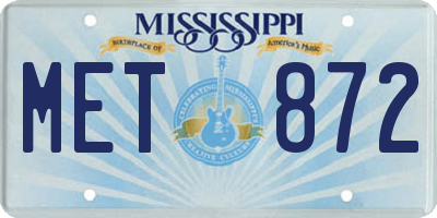 MS license plate MET872