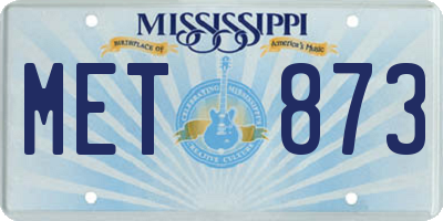MS license plate MET873