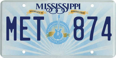 MS license plate MET874