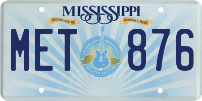 MS license plate MET876