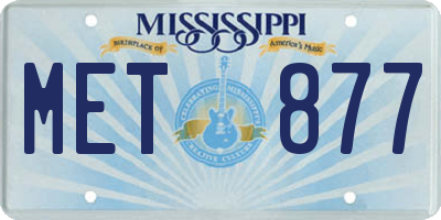 MS license plate MET877