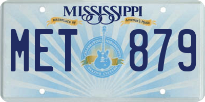 MS license plate MET879