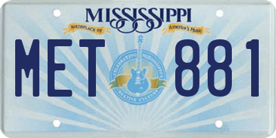 MS license plate MET881