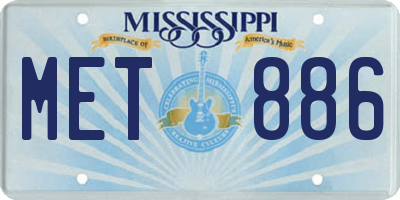 MS license plate MET886