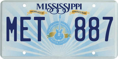 MS license plate MET887