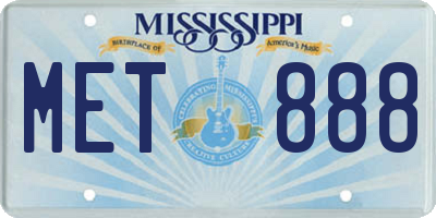 MS license plate MET888