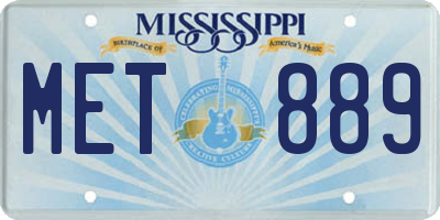 MS license plate MET889