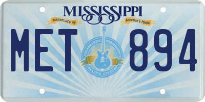 MS license plate MET894