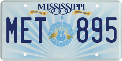 MS license plate MET895