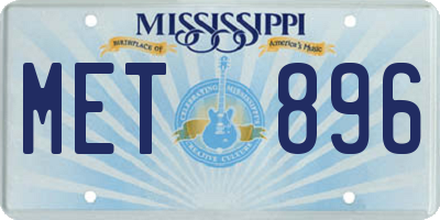 MS license plate MET896
