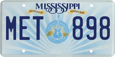MS license plate MET898