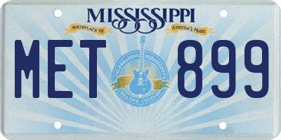 MS license plate MET899