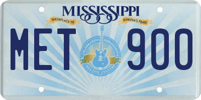 MS license plate MET900