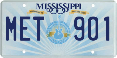 MS license plate MET901