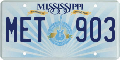 MS license plate MET903