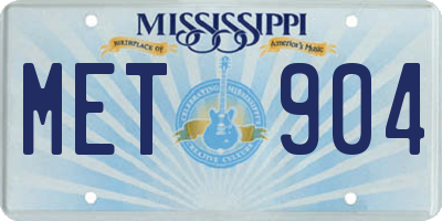 MS license plate MET904
