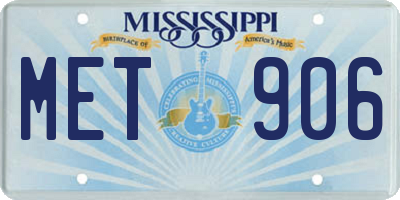 MS license plate MET906