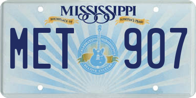 MS license plate MET907