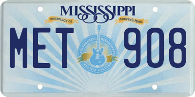 MS license plate MET908