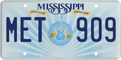 MS license plate MET909