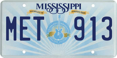 MS license plate MET913