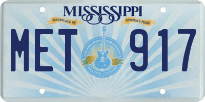MS license plate MET917