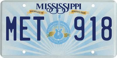MS license plate MET918