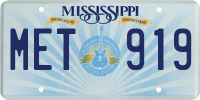MS license plate MET919