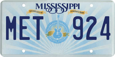 MS license plate MET924