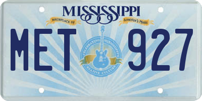 MS license plate MET927