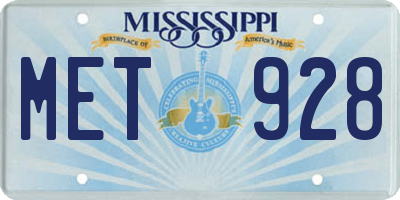 MS license plate MET928