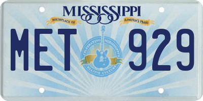 MS license plate MET929