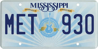 MS license plate MET930
