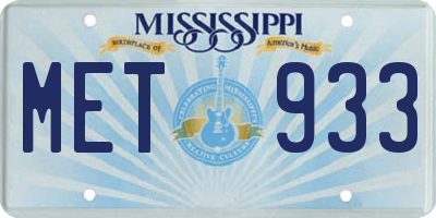 MS license plate MET933