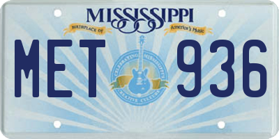 MS license plate MET936