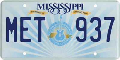 MS license plate MET937