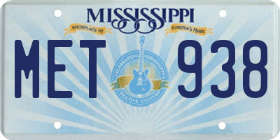 MS license plate MET938