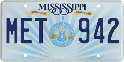 MS license plate MET942