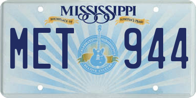 MS license plate MET944