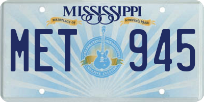 MS license plate MET945