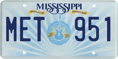 MS license plate MET951