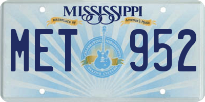 MS license plate MET952