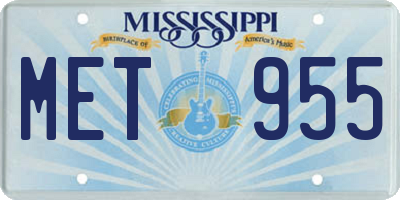 MS license plate MET955