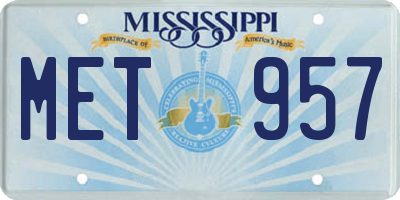 MS license plate MET957