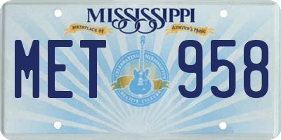 MS license plate MET958